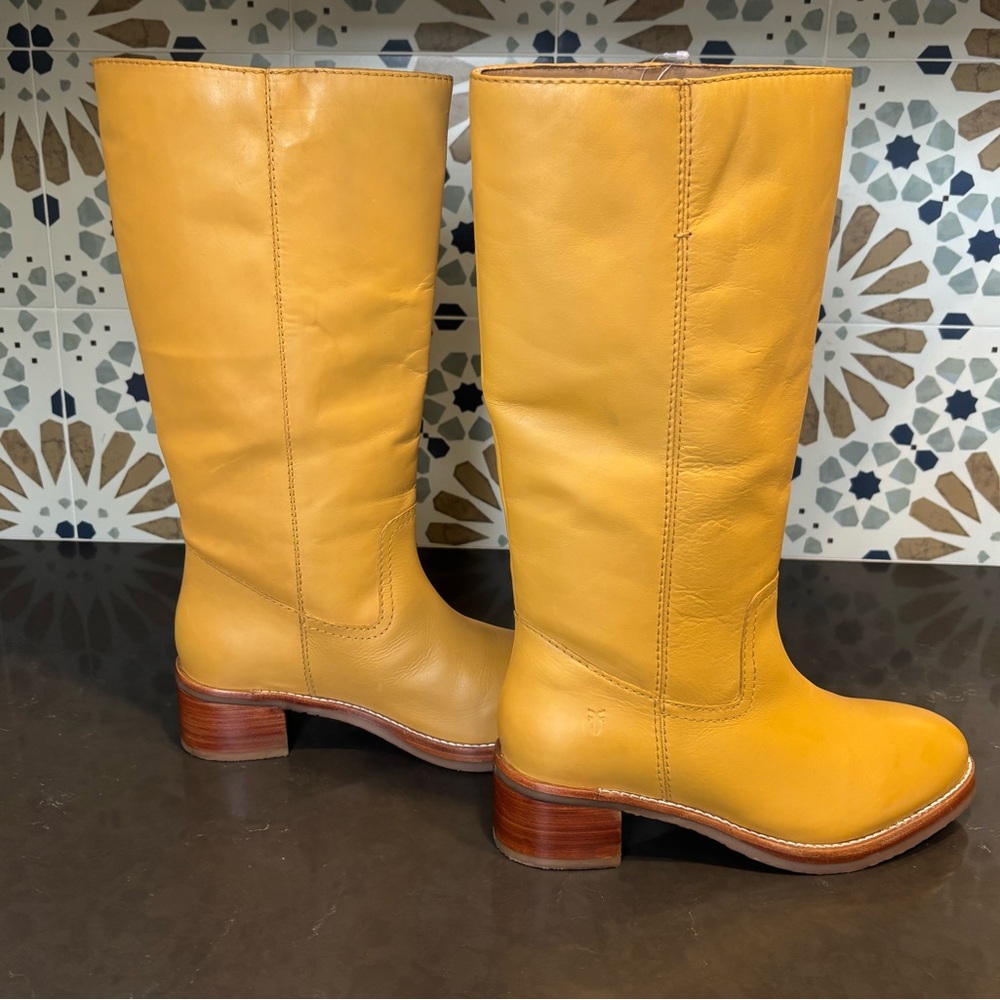 Frye Yellow boots, brand new with tags, women’s size 8. Accepting offers! - Picture 5 of 7